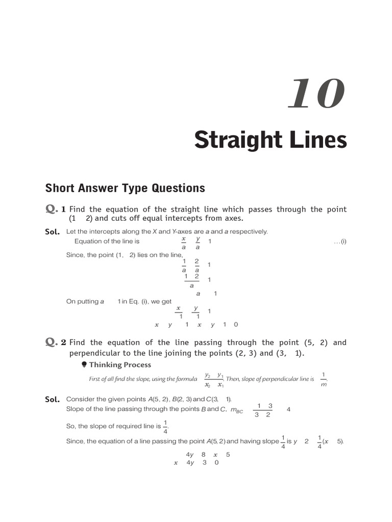 Straight Lines | PDF