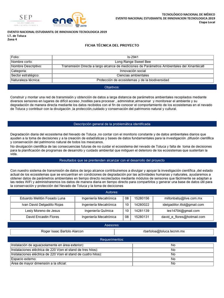 Ene It Ficha Tecnica | PDF