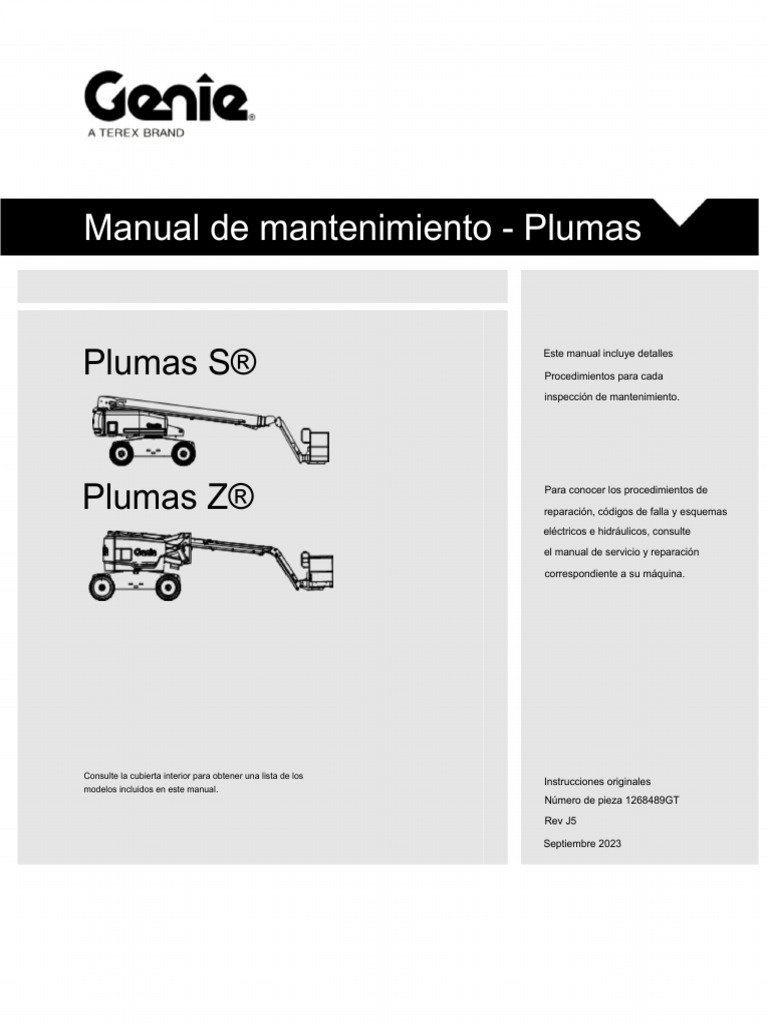 Manual de Mantenimiento Manlift Genie S-60 - Español | PDF