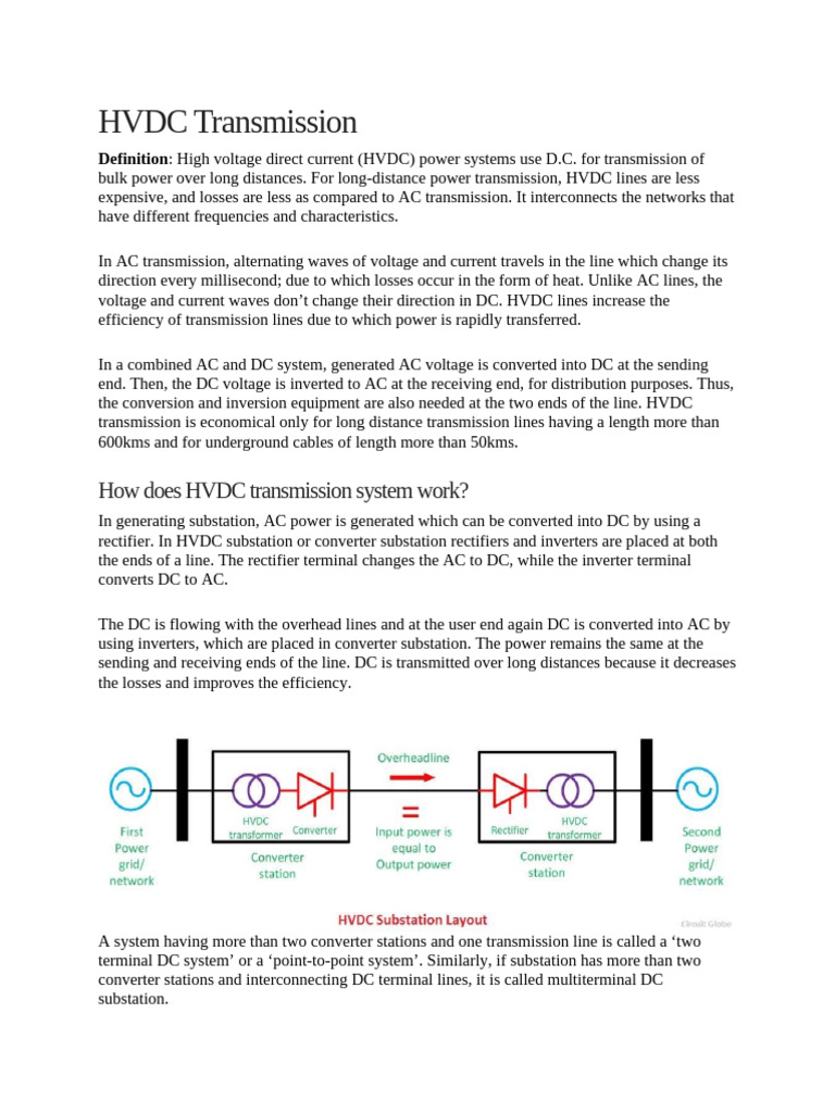HVDC Transmission | PDF