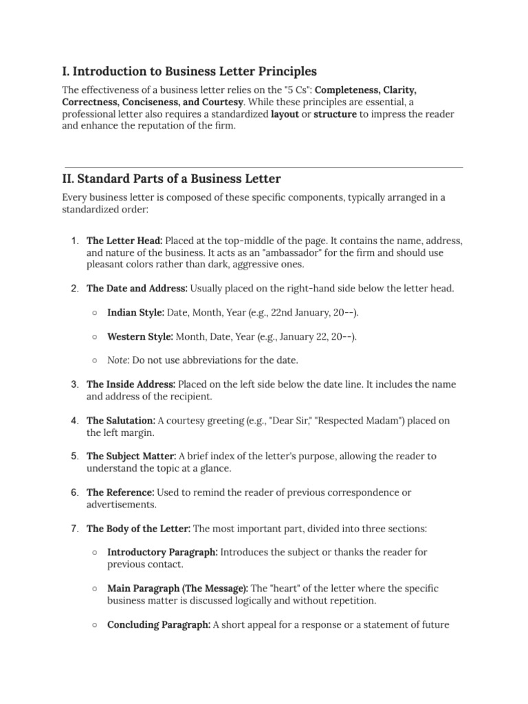 Business Letter Structure and Layout | PDF