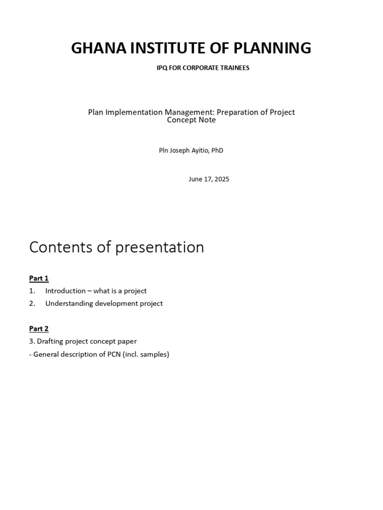 Module Ipq041 - Preparation of Project Concept Notes. | PDF