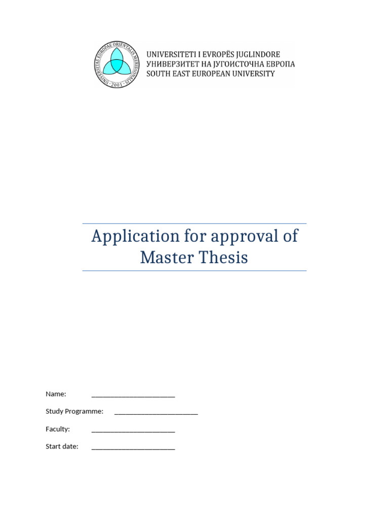 Master Thesis Proposal - Template (En) | PDF