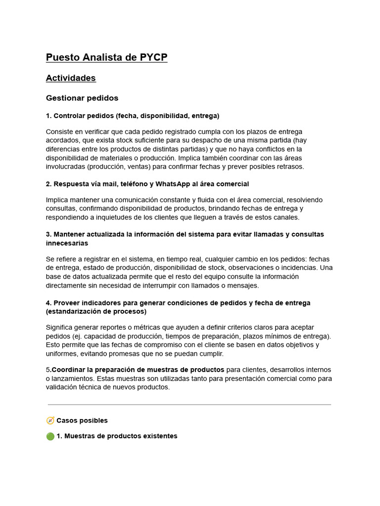 Puesto Analista de PYCP | PDF | Información