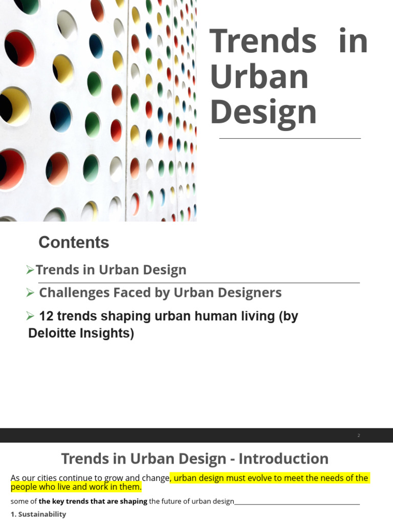 1-5-Trends in Urban Design | PDF | Cost Of Living | Urban Design