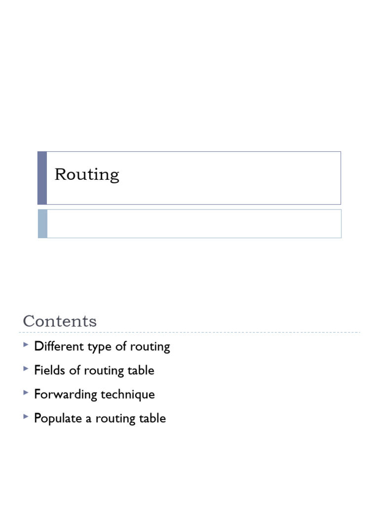 Routing | PDF