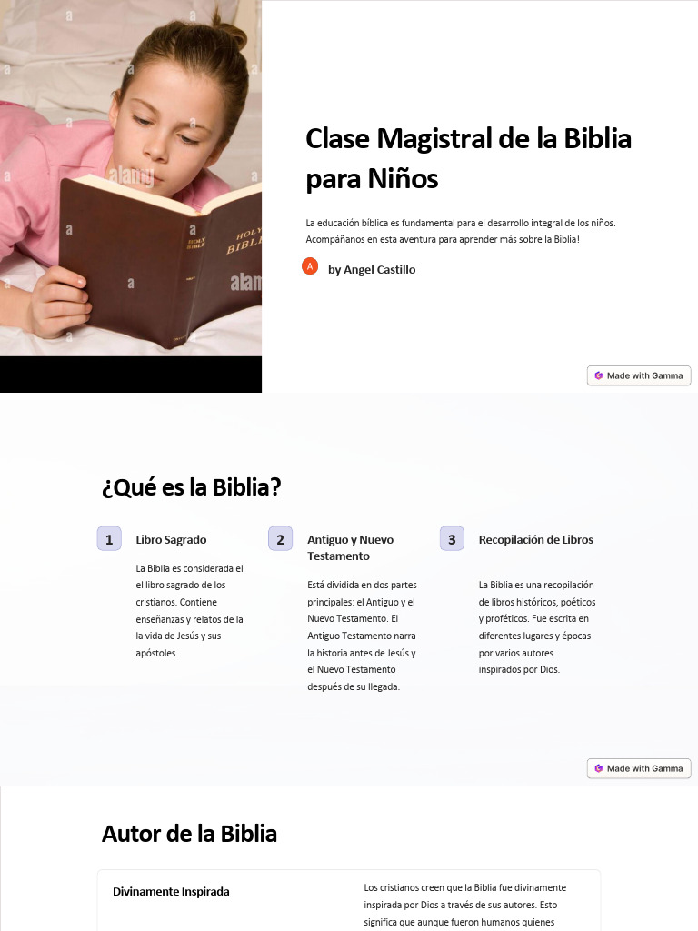 Clase Magistral de La Biblia para Ninos | PDF