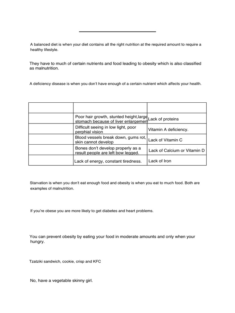 Balanced Diet Worksheet | PDF | Malnutrition | Diet (Nutrition)