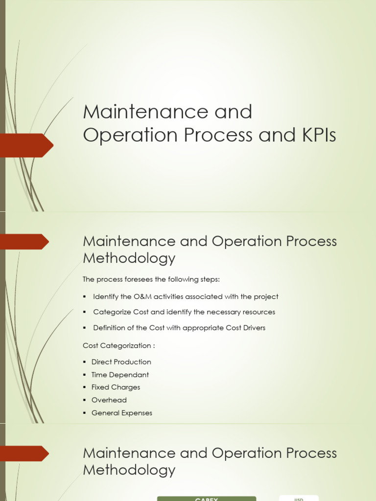 Maintenance and Operation Process and KPIs | PDF