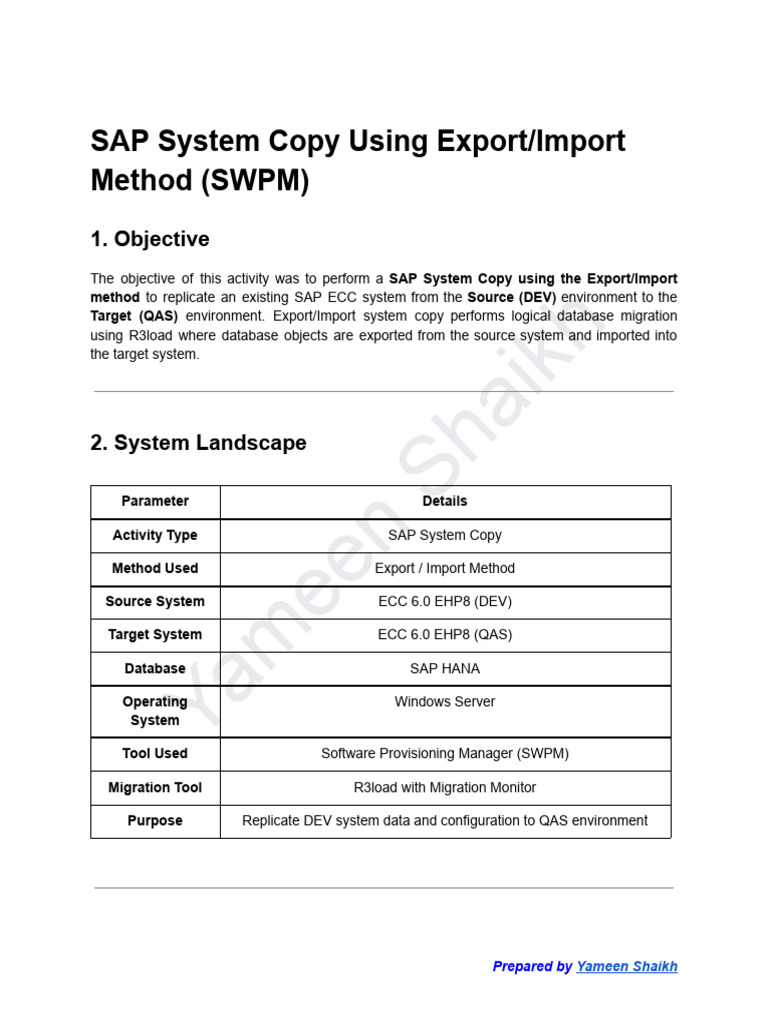 System Copy Export Import Using SWPM | PDF
