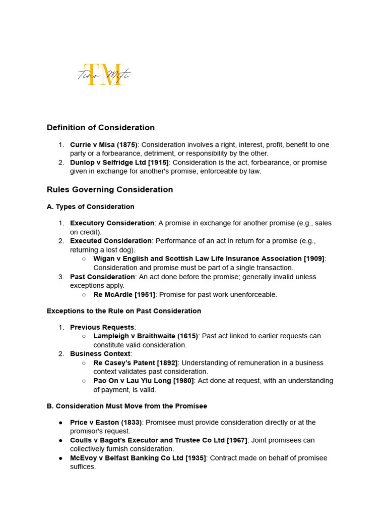 Consideration | PDF