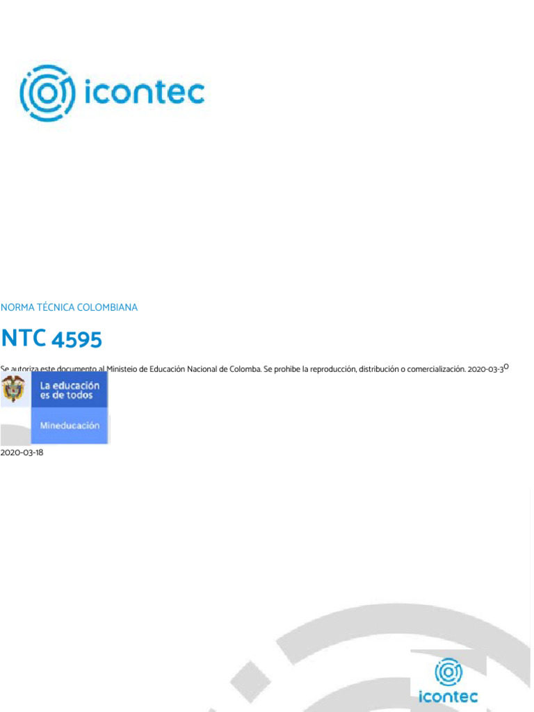 NTC 4595 Ambientes Escolares | PDF