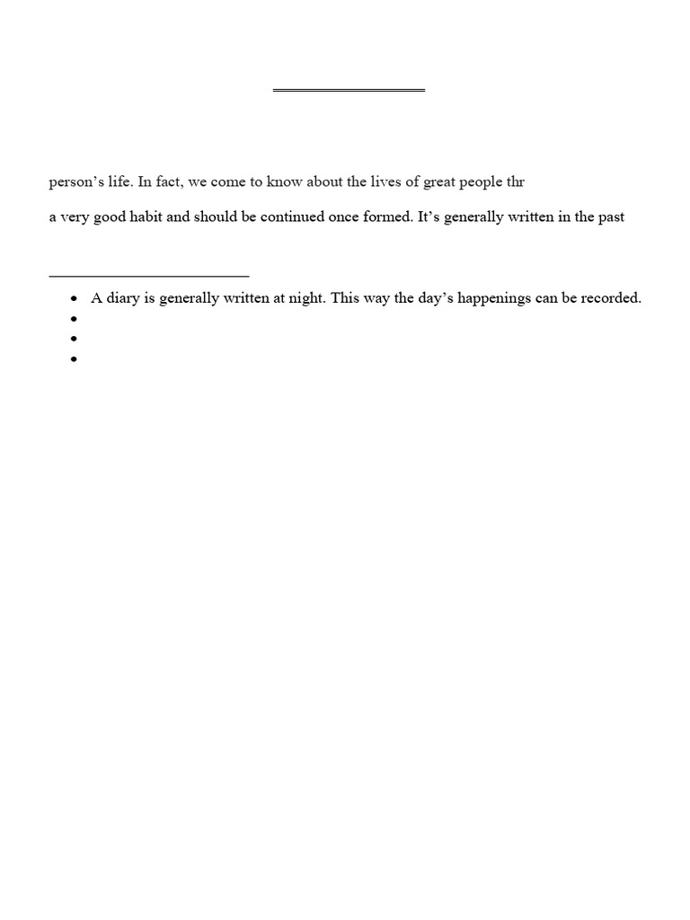 Diary Entry | PDF