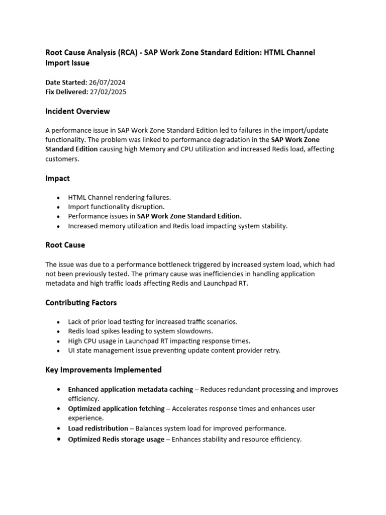 RCA SAP Work Zone Standard Edition HTML Channel Import Not Working | PDF