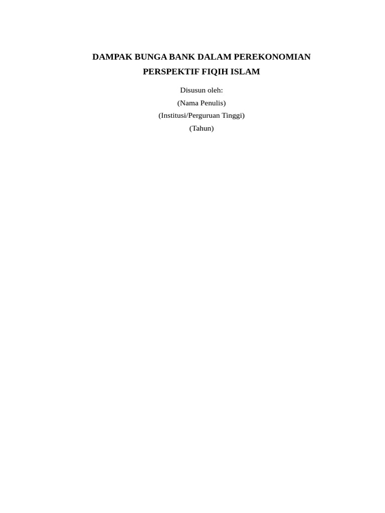 Dampak Bunga Bank | PDF