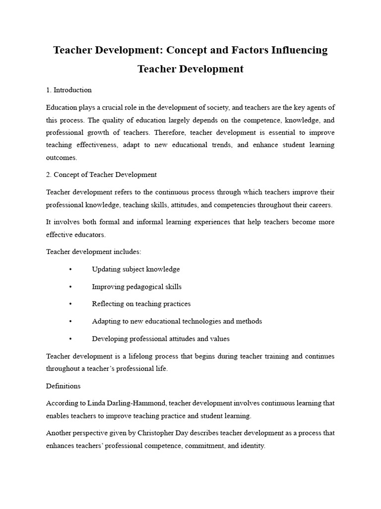Teacher Development | PDF