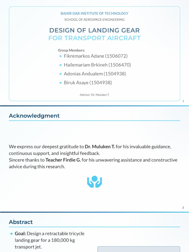 Design of Landing Gear For Transport Aircraft | PDF