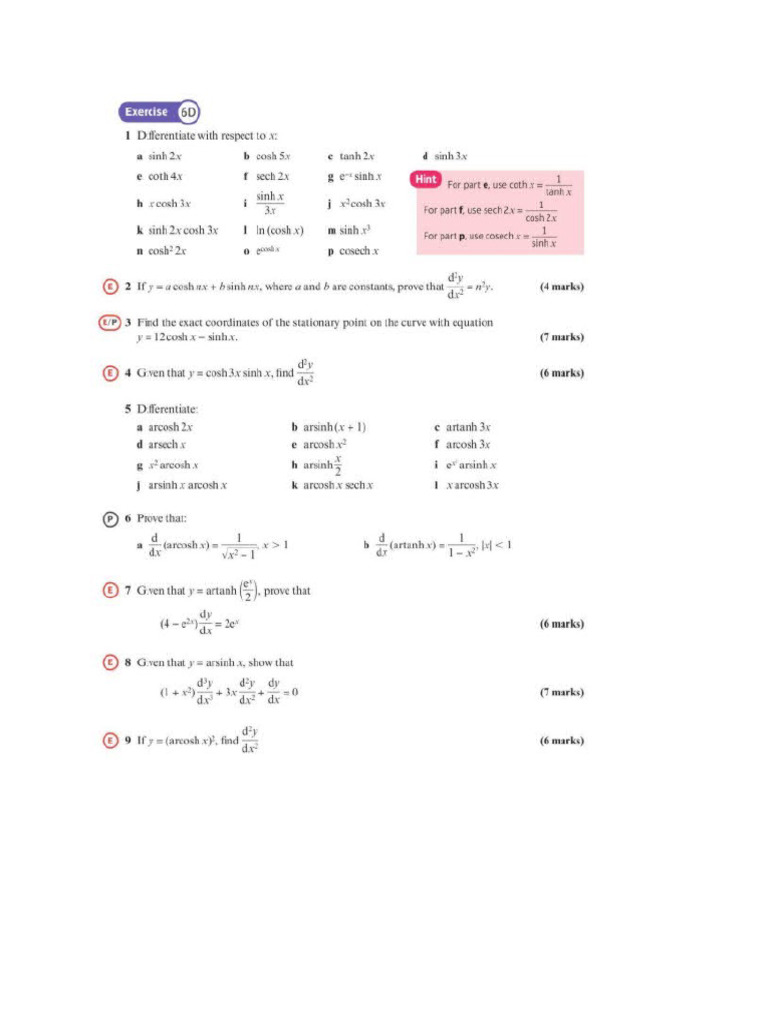 Hyperbolic Functions | PDF