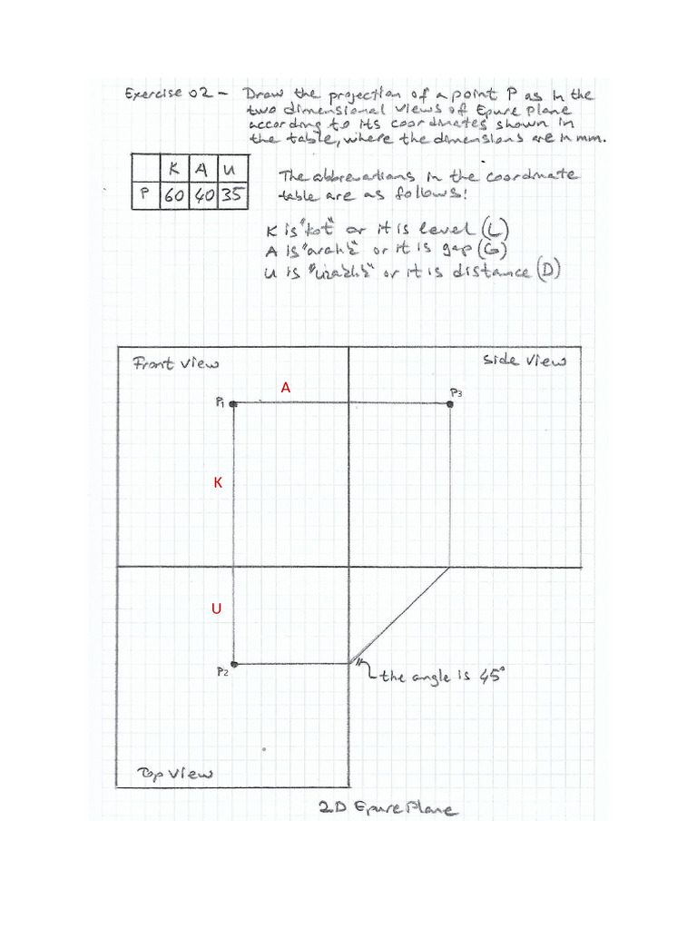Projection in 2D - Example | PDF