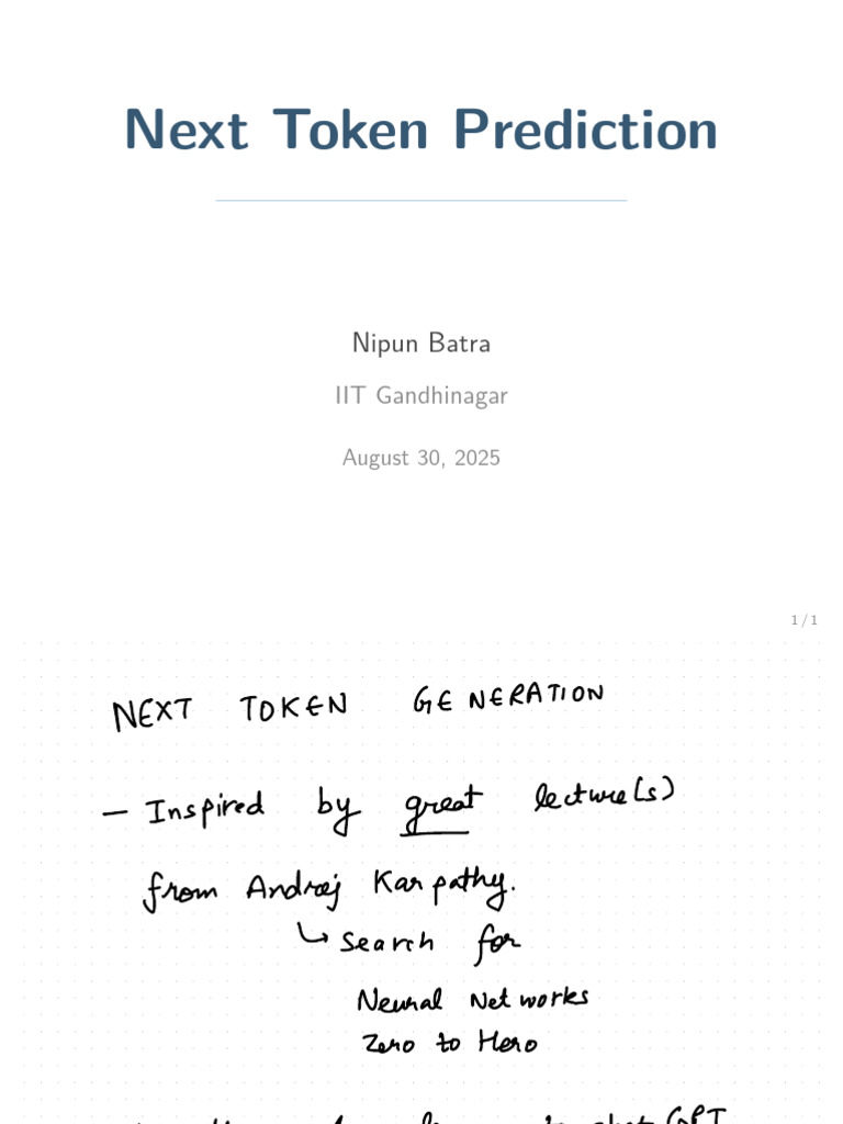 Next Token Prediction | PDF