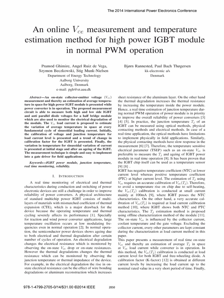 An Online Vce Measurement and Temperature Estimation Method For High ...