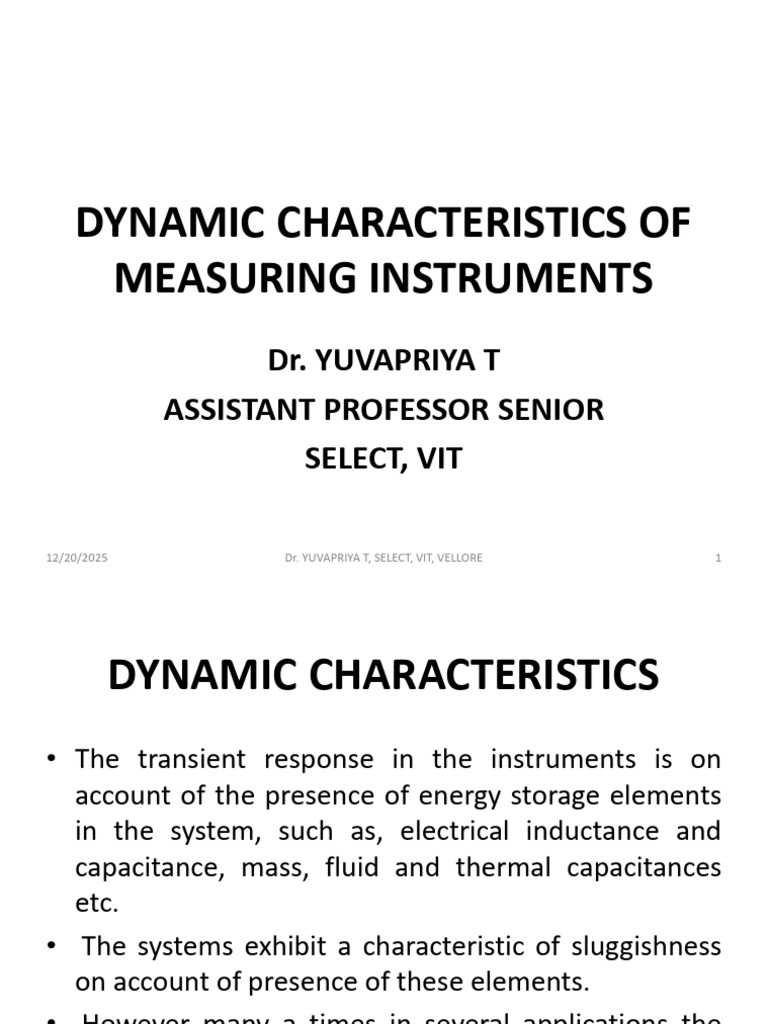 Dynamic Characteristics | PDF