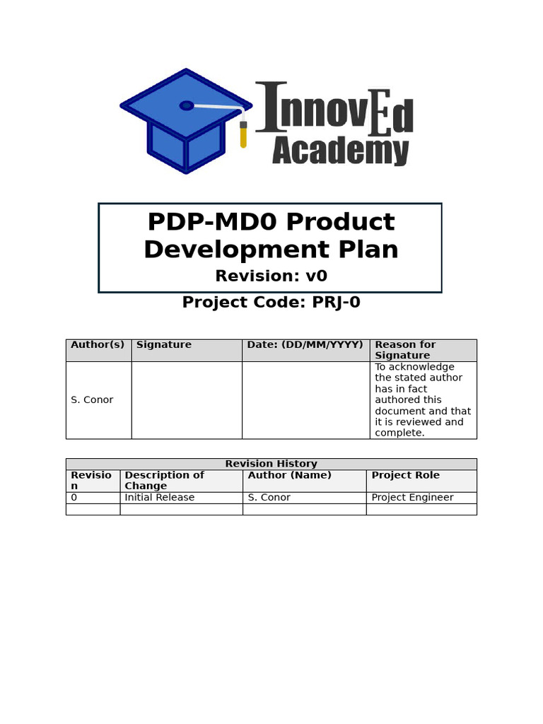 PDP MD0+Product+Development+Plan+v0 | PDF
