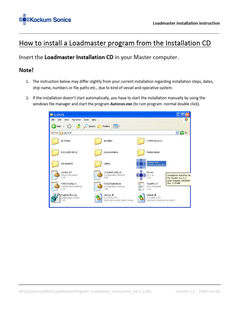 LoadmasterProgram Installation Instruction Ver1.2 | PDF