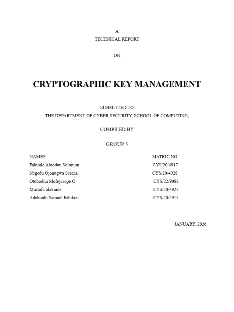 GROUP 5 - Cryptography Key Management | PDF