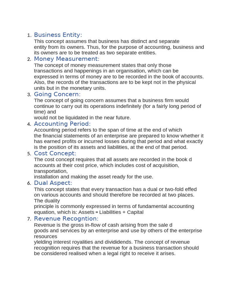 Basic Accounting Concepts | PDF