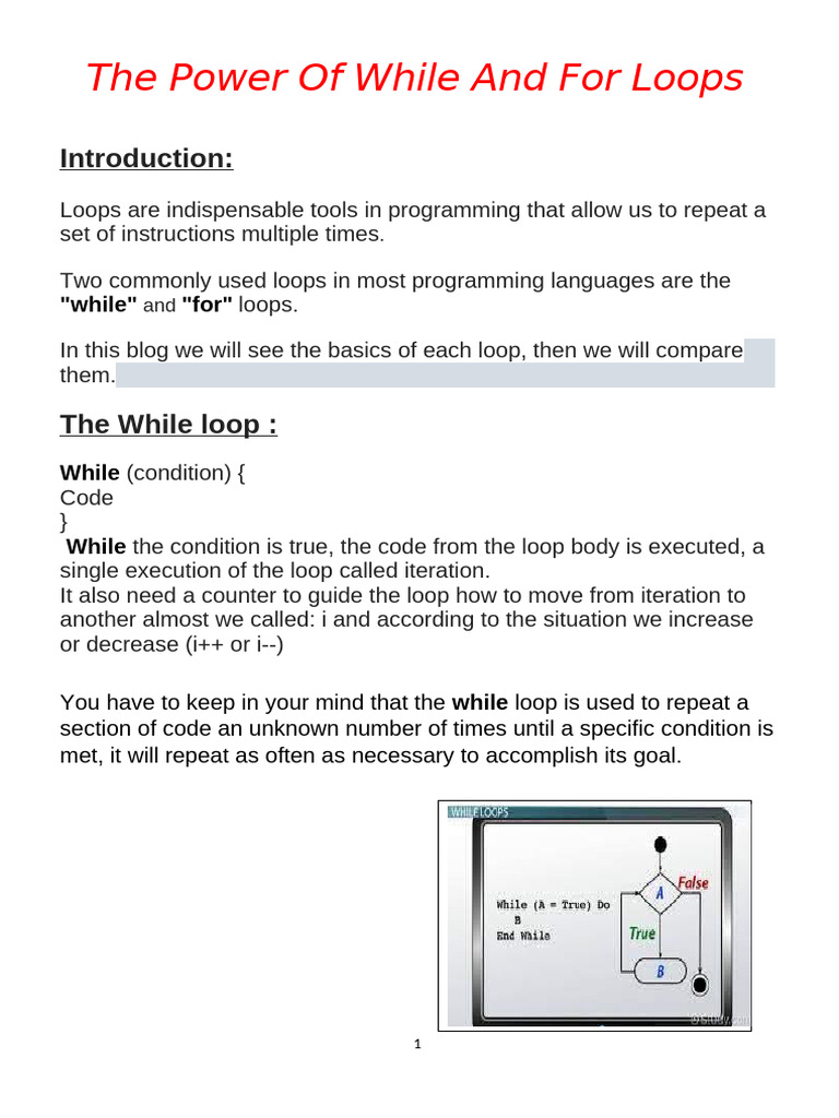 The Power of While and For Loops | PDF