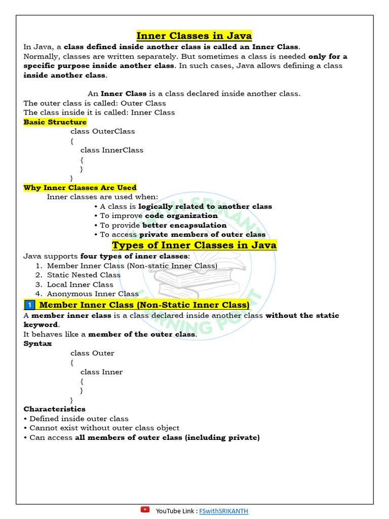 Java Unit II Part 5 Inner Classes, Method Overriding, Super, Final ...