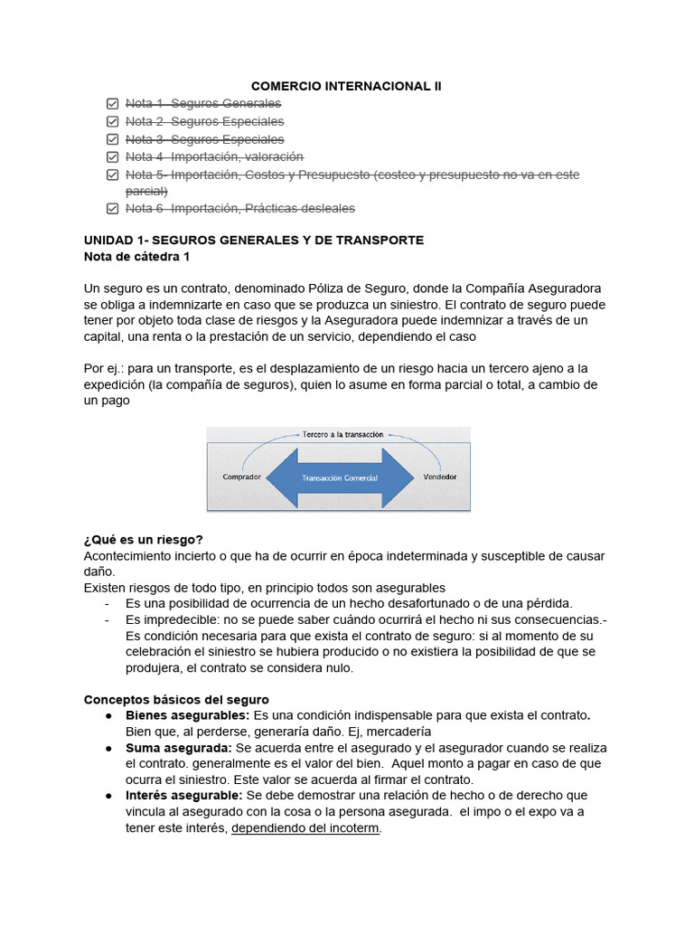 Comercio Internacional II | PDF | Seguro | Póliza de seguros