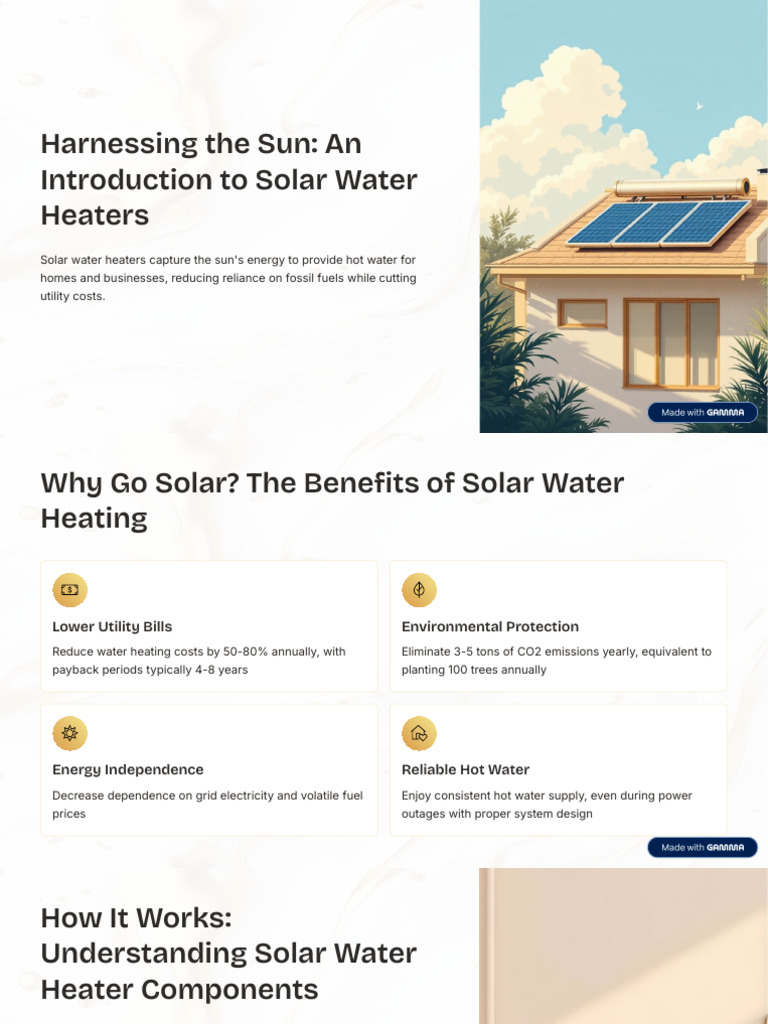 Harnessing The Sun An Introduction To Solar Water Heaters | PDF | Water ...