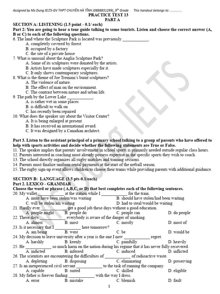 Practice Test 13 | PDF