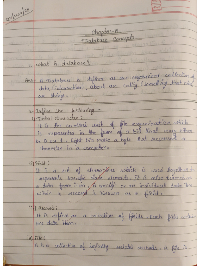Class 11 Ip (Database Concept Copy) | PDF