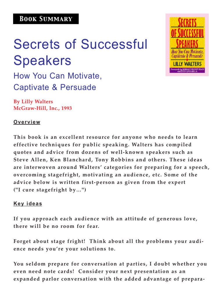 Secrets of Successful Speaking | PDF