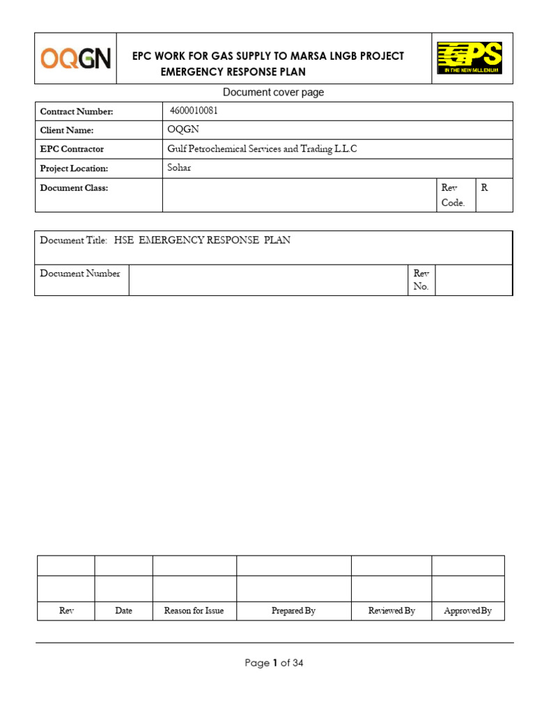 HSE Emergency Response Plan-Draft | PDF