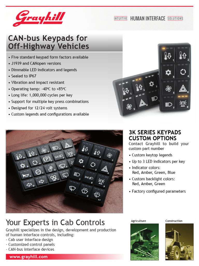 CAN Keypad Datasheet SCREEN | PDF