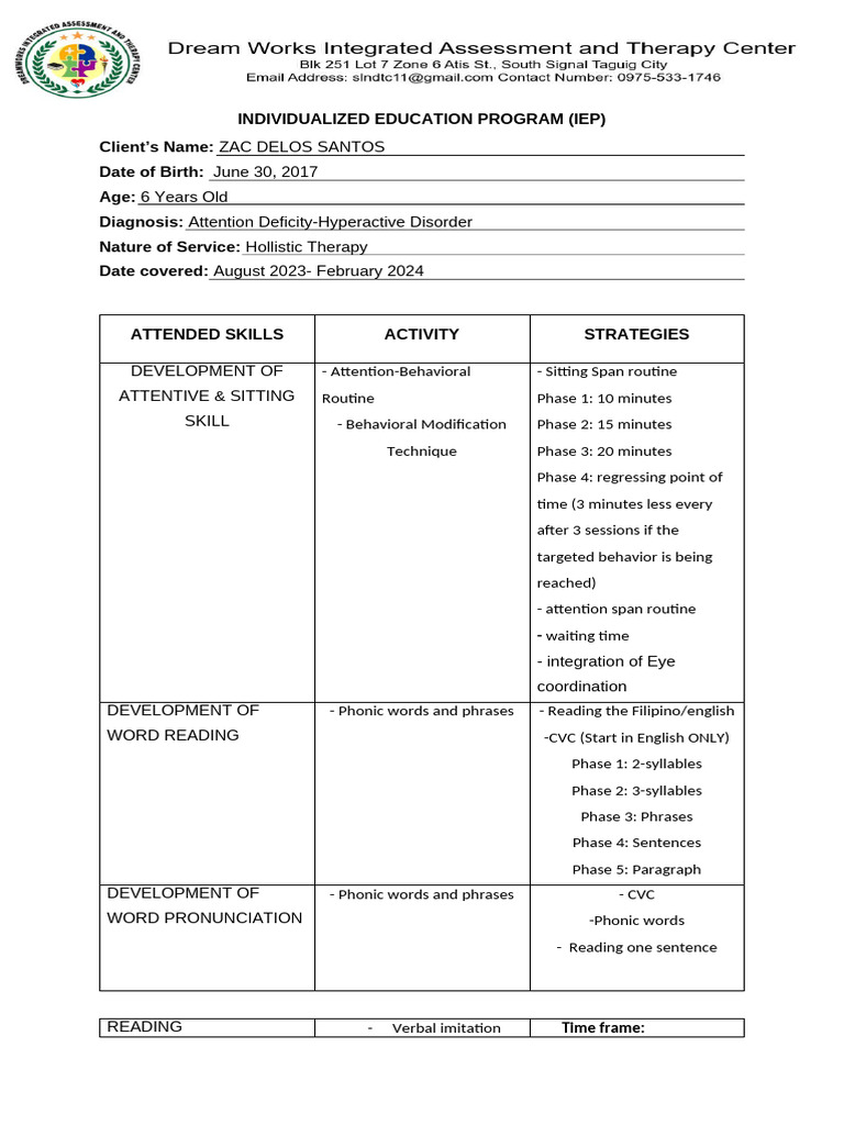 Individualized Education Program | PDF