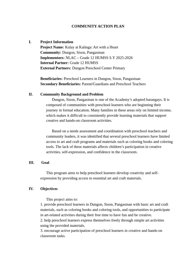 Community Action Plan | PDF