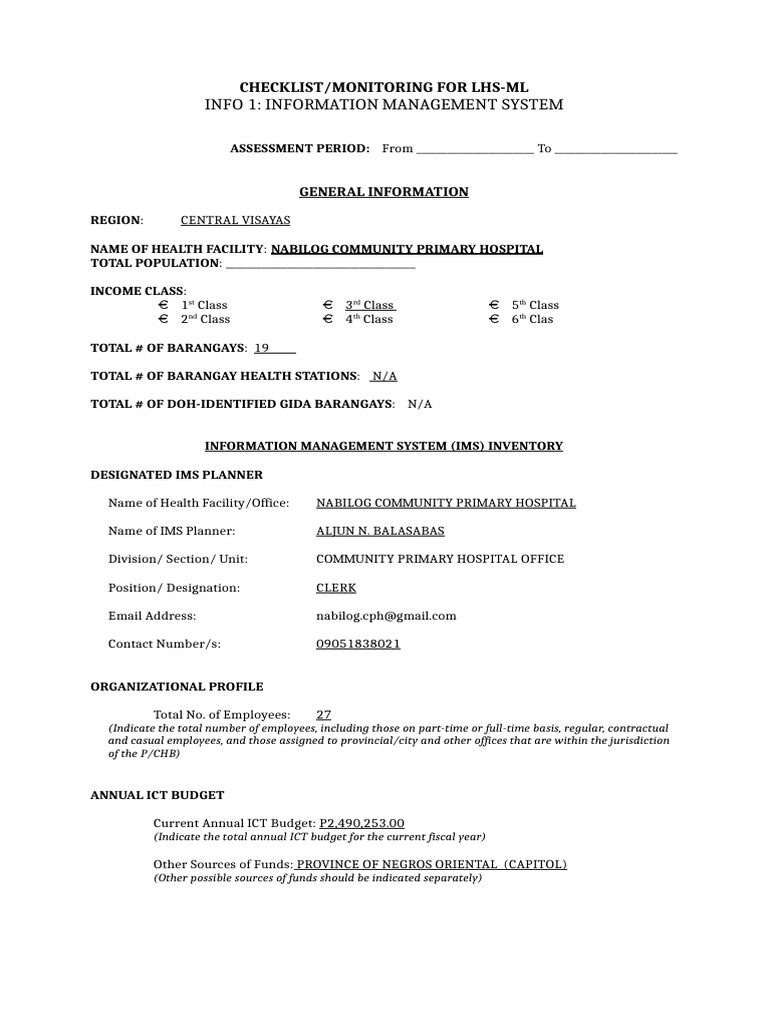 Checklist Monitoring For Ict | PDF