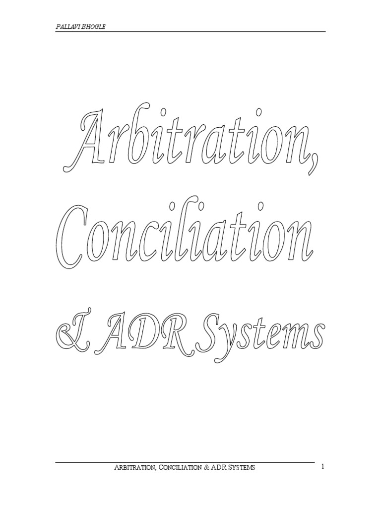 Arbitration, Conciliation and Adr Systems | Download Free PDF ...