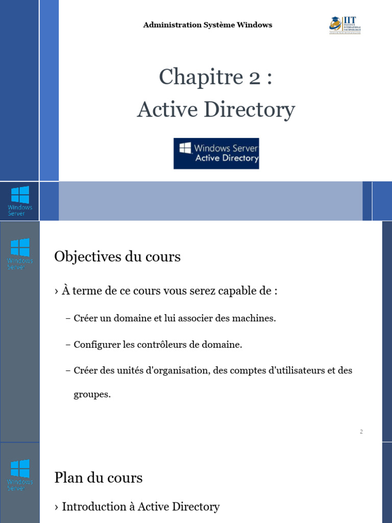 Chapitre 2 - Windows Active Directory | PDF