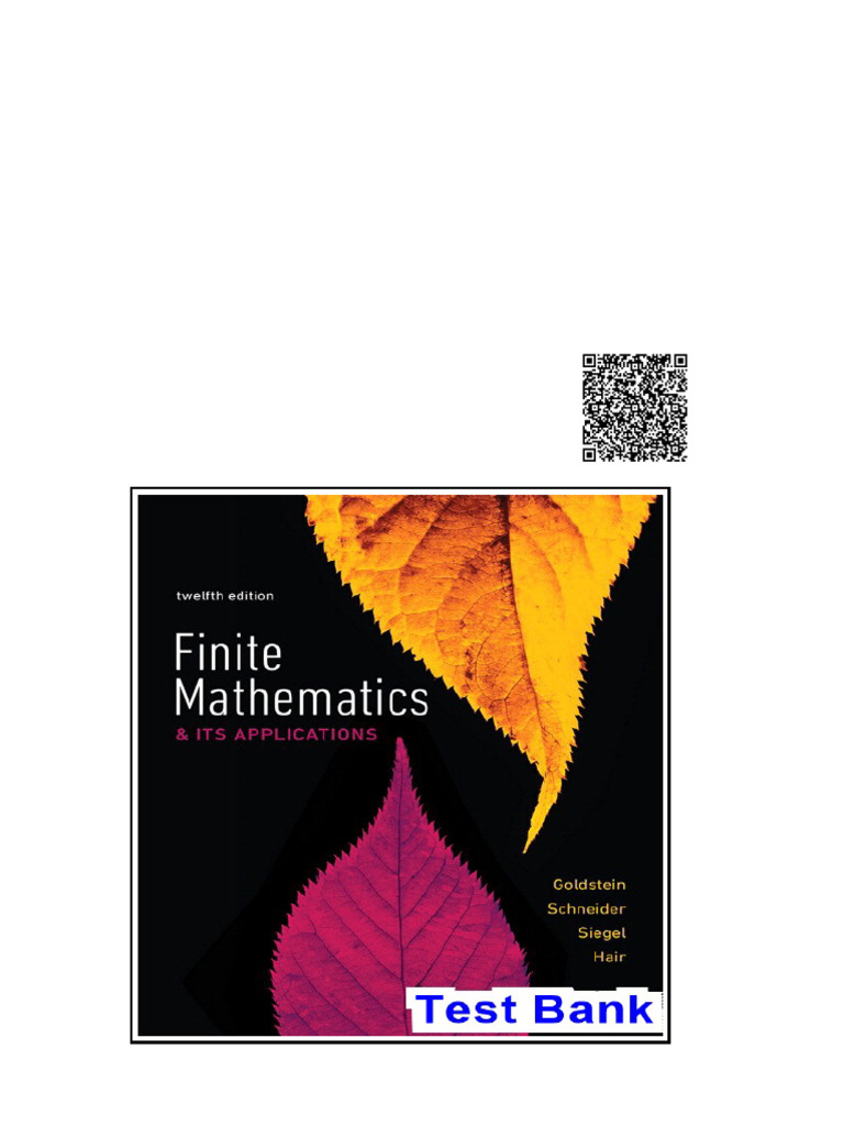 Finite Mathematics and Its Applications 12th Edition Goldstein Test ...