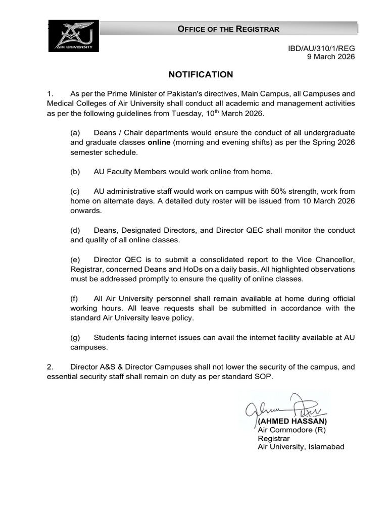 Notification - 9 March 2026 | PDF