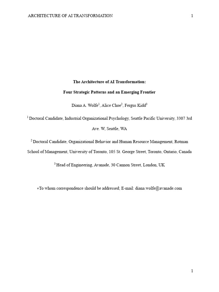The Architecture of AI Transformation | PDF