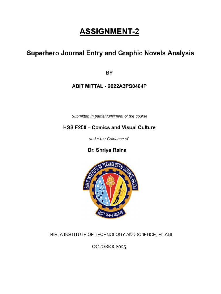 ASSIGNMENT-2 Comics and Visuals | PDF | Narrative