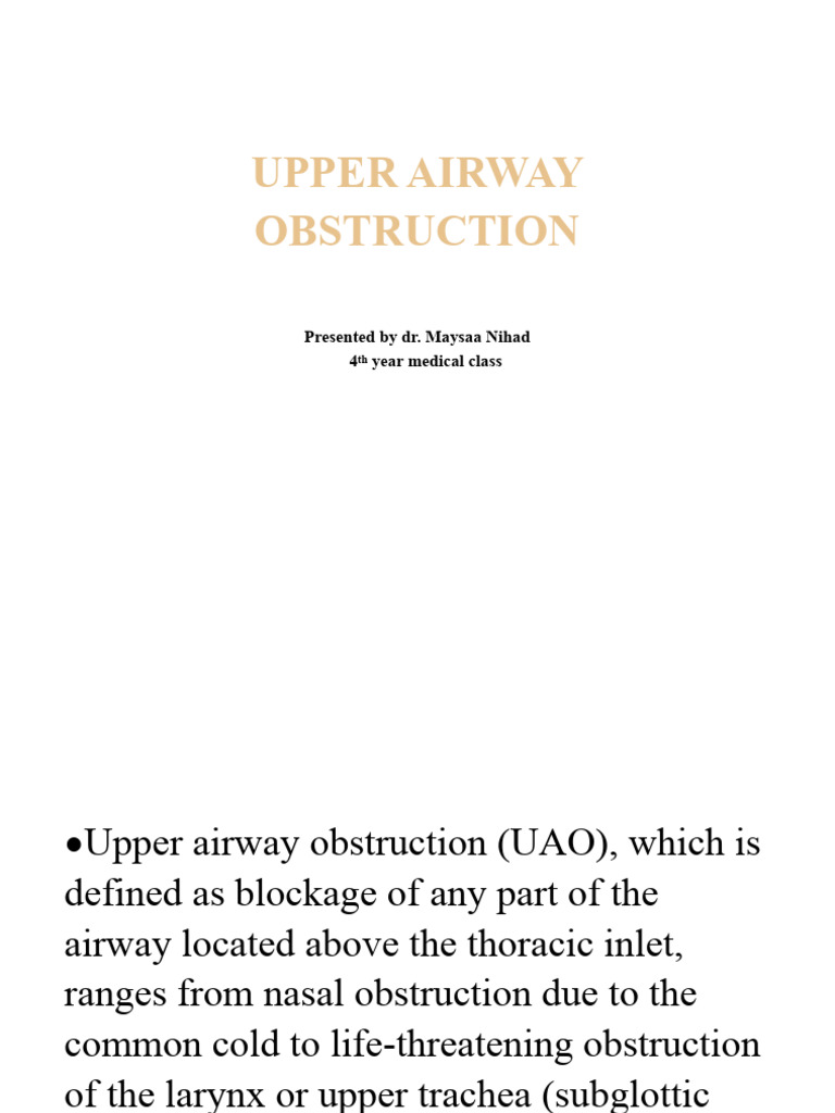 Upper Airway Obstruction | PDF