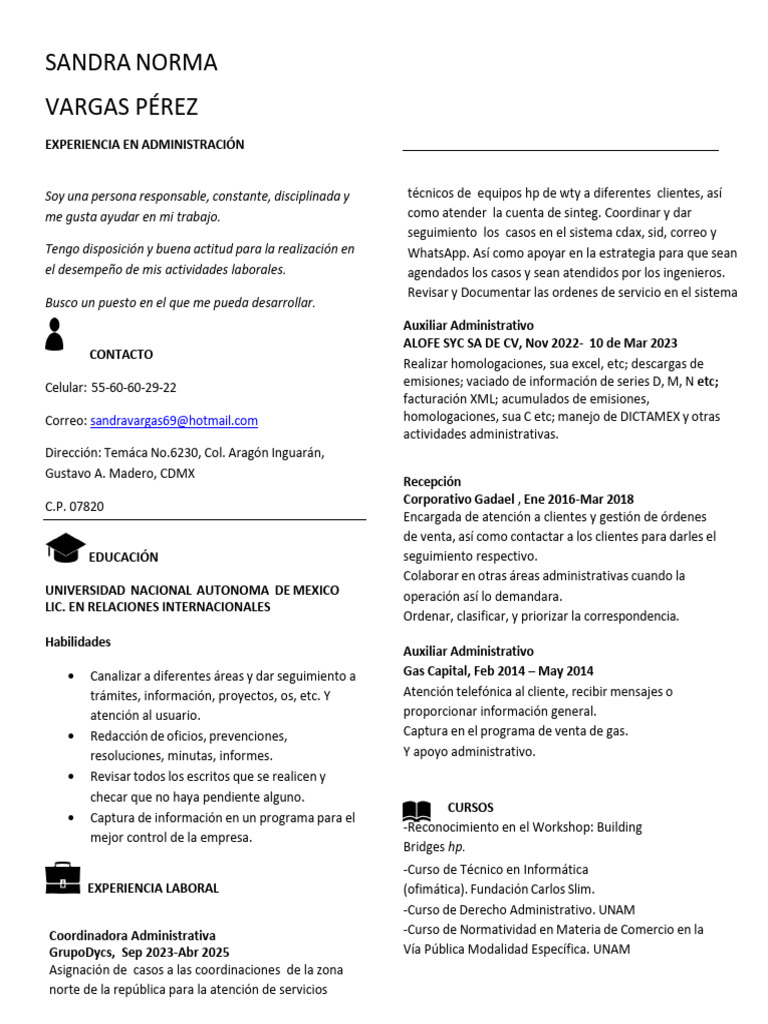 CV Sandrav26 | PDF